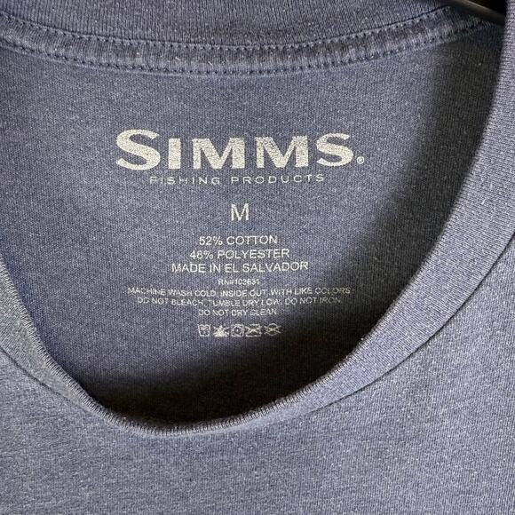 Simms Shirt Mens M Blue Outdoor Fishing Short Sleeve Crew Neck - Picture 3 of 6